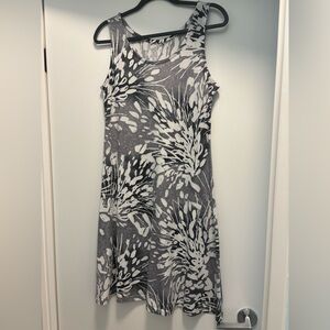 Gray Floral Sleeveless Dress